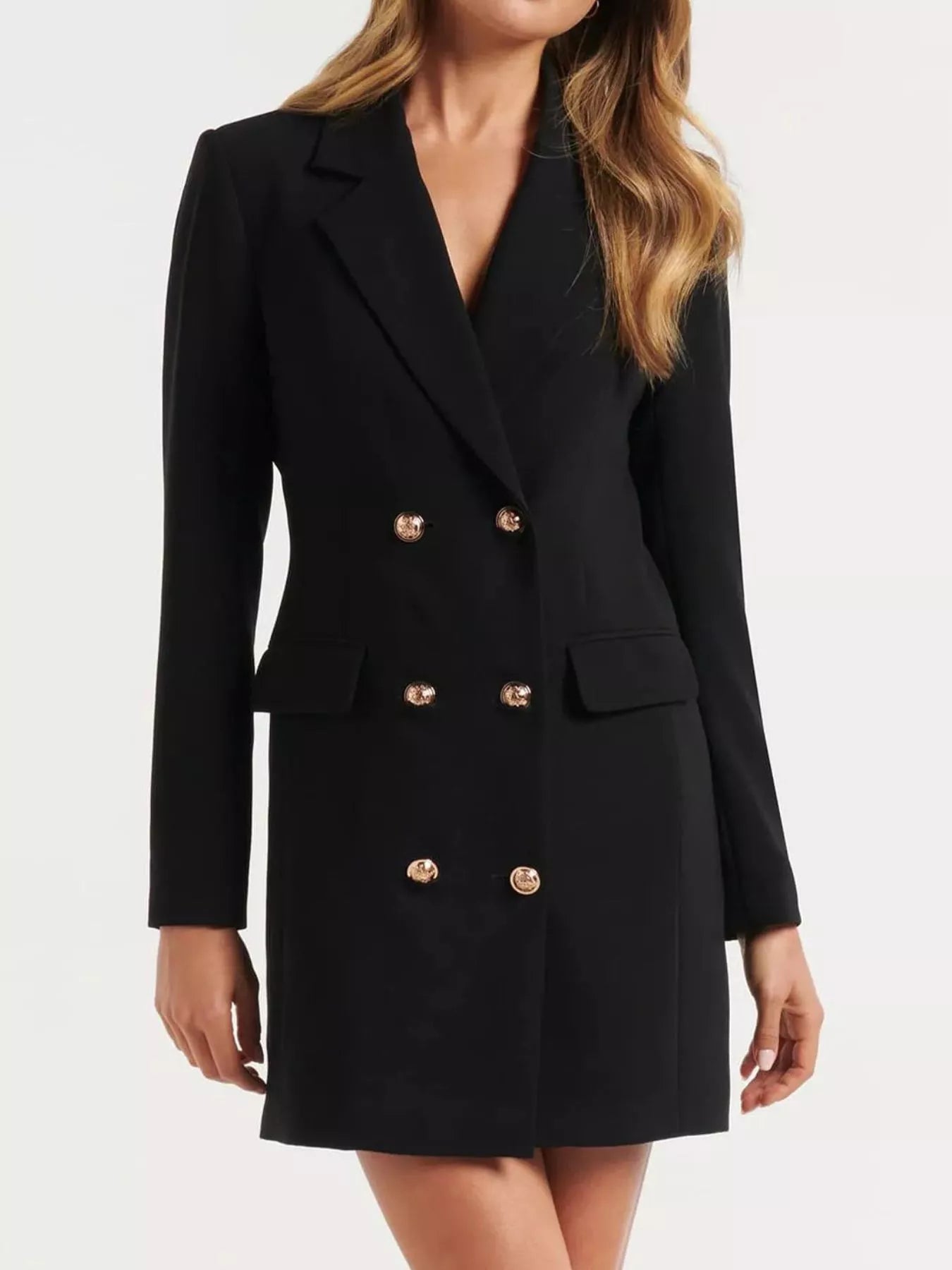 Double-Breasted Long Sleeve Blazer Dress – The Pink Room