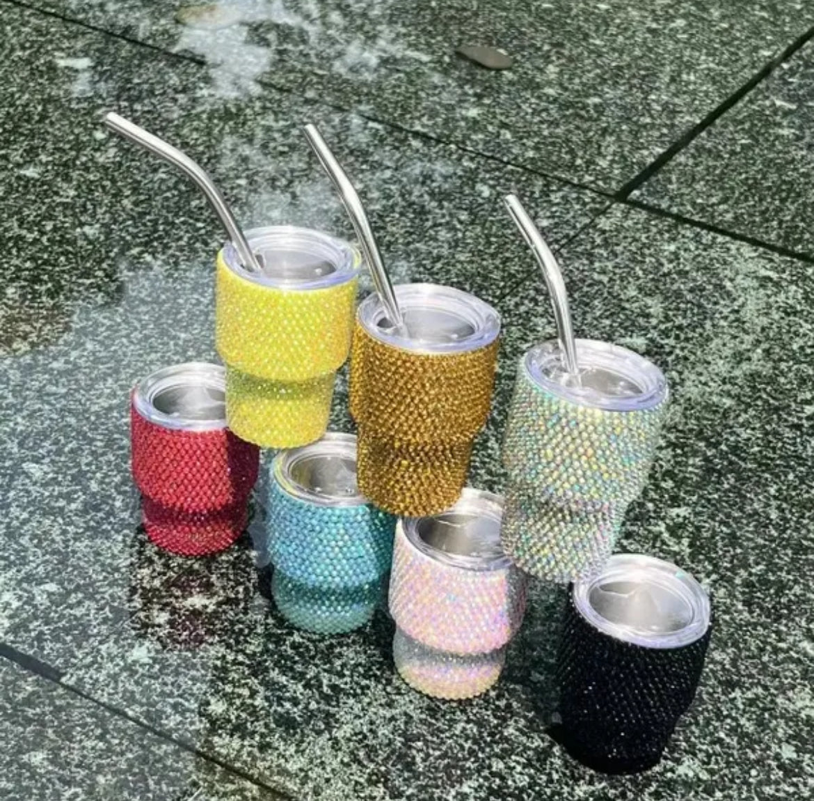2oz Rhinestone Tumbler Cup Shot Glasses