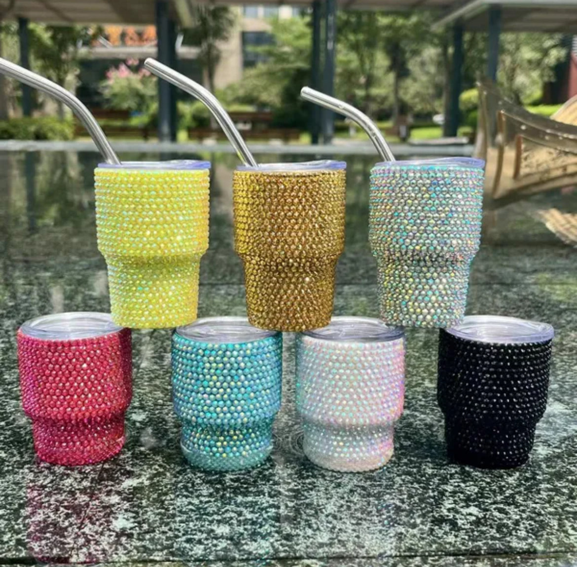 2oz Rhinestone Tumbler Cup Shot Glasses