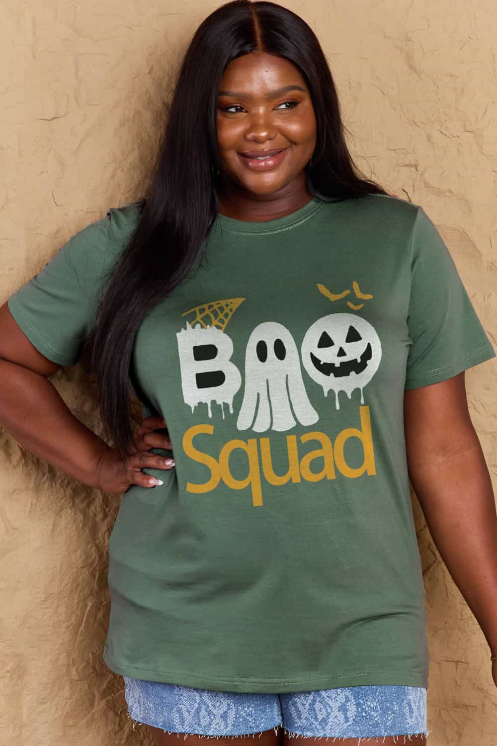 BOO SQUAD Graphic Cotton T-Shirt (Available in Plus Size)