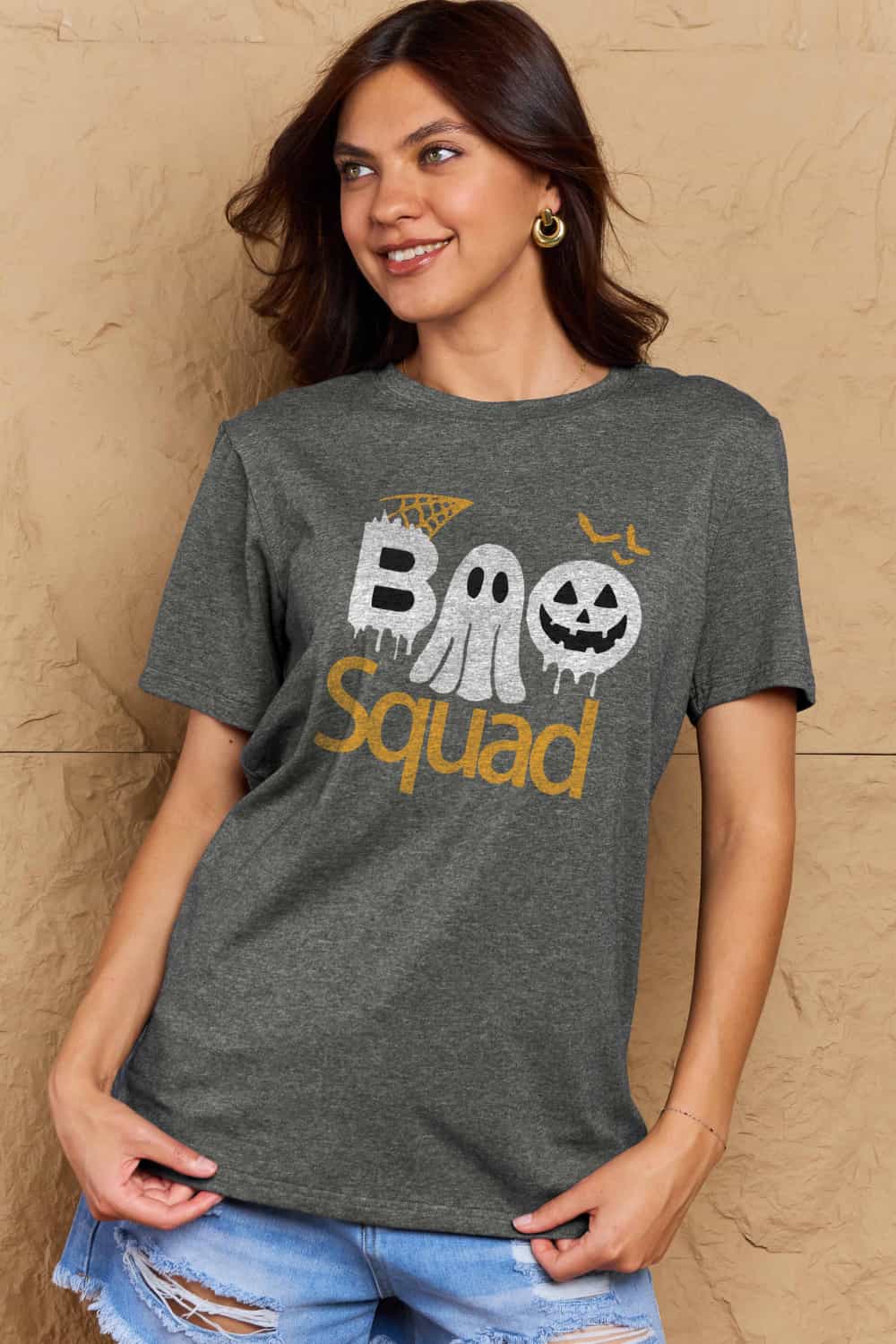 BOO SQUAD Graphic Cotton T-Shirt (Available in Plus Size)