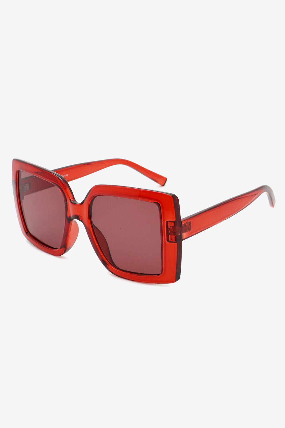 Deep Red Acetate Lens Square Sunglasses