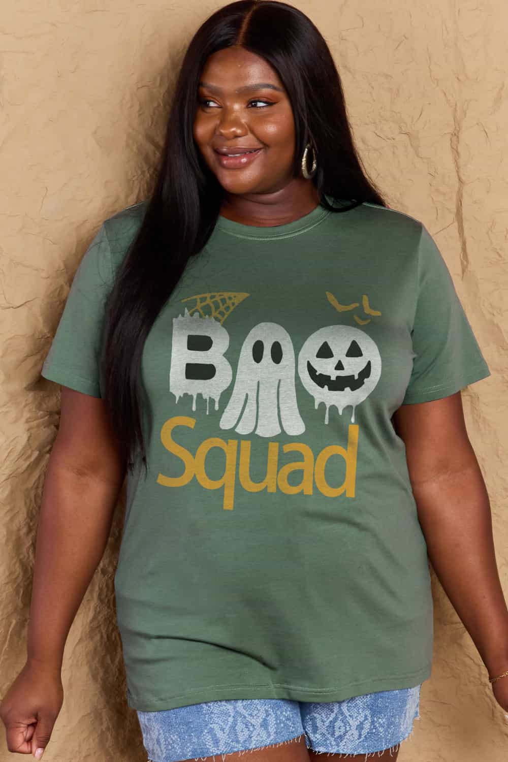 BOO SQUAD Graphic Cotton T-Shirt (Available in Plus Size)