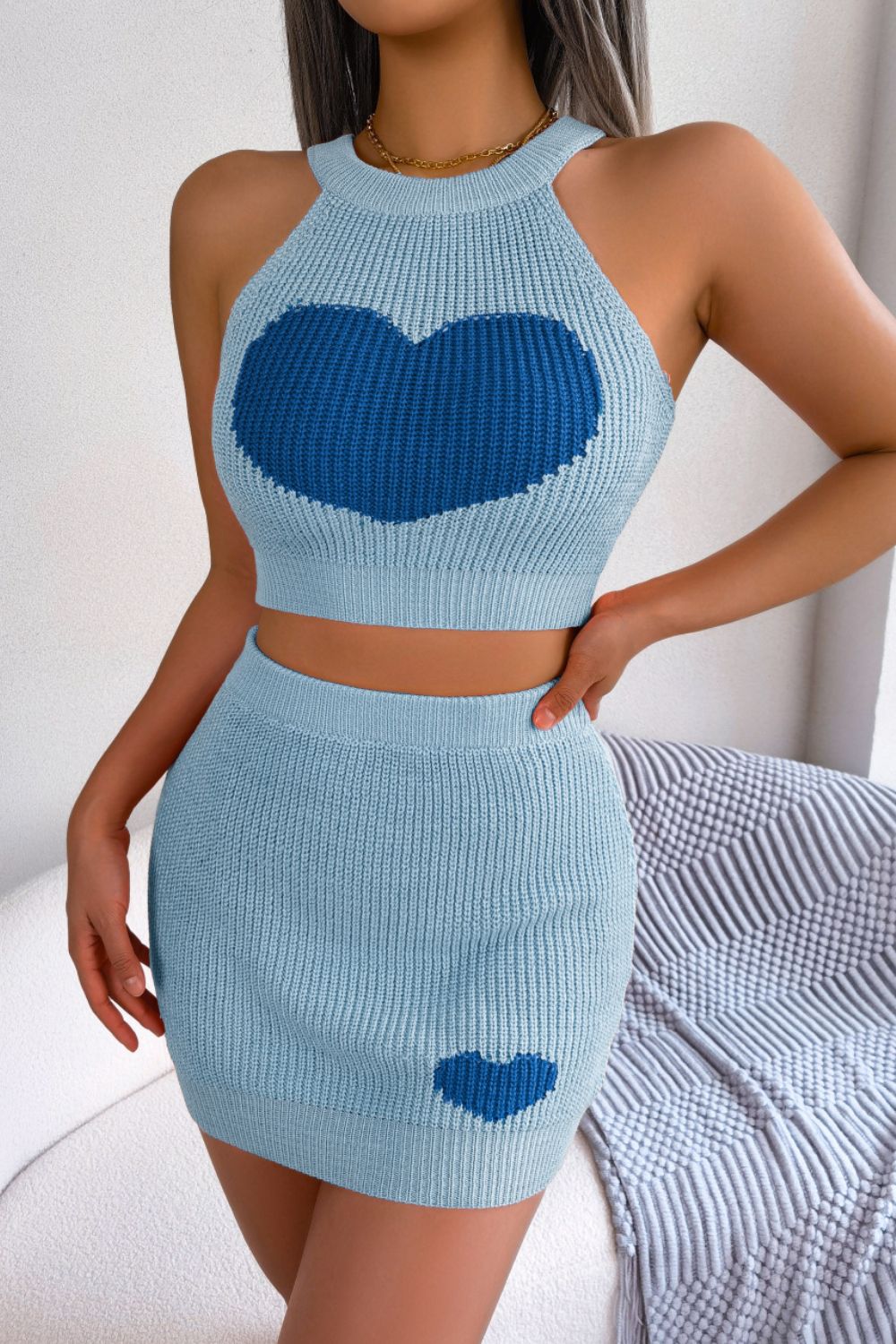 Cross my Heart Ribbed Knit Set