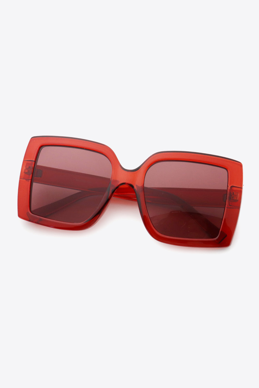 Deep Red Acetate Lens Square Sunglasses