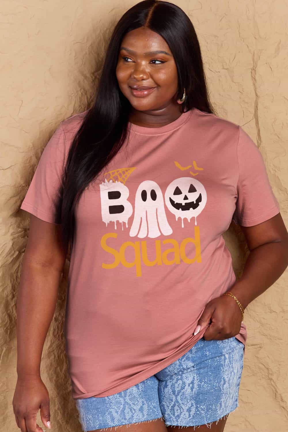 BOO SQUAD Graphic Cotton T-Shirt (Available in Plus Size)