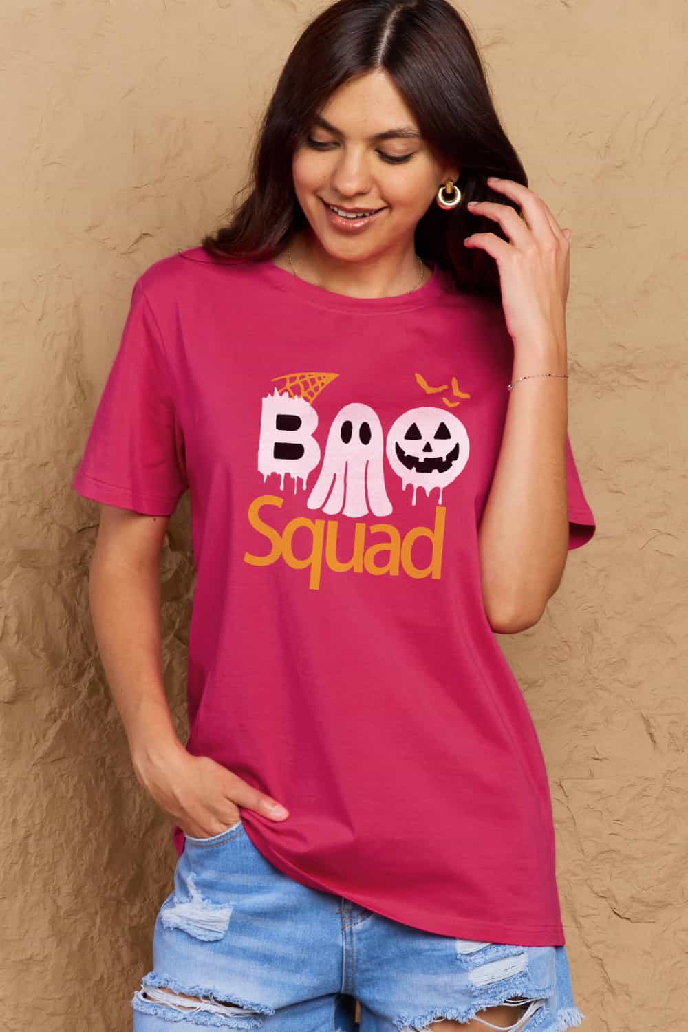BOO SQUAD Graphic Cotton T-Shirt (Available in Plus Size)