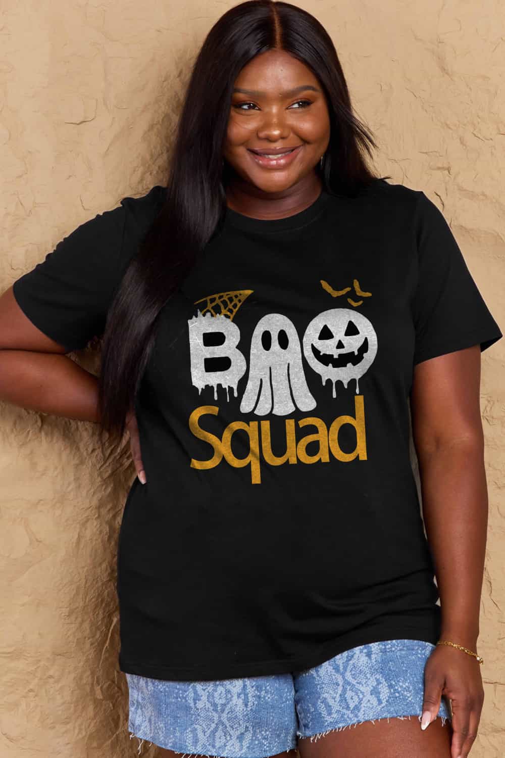BOO SQUAD Graphic Cotton T-Shirt (Available in Plus Size)