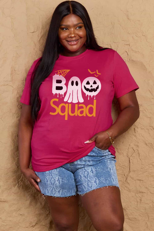 BOO SQUAD Graphic Cotton T-Shirt (Available in Plus Size)
