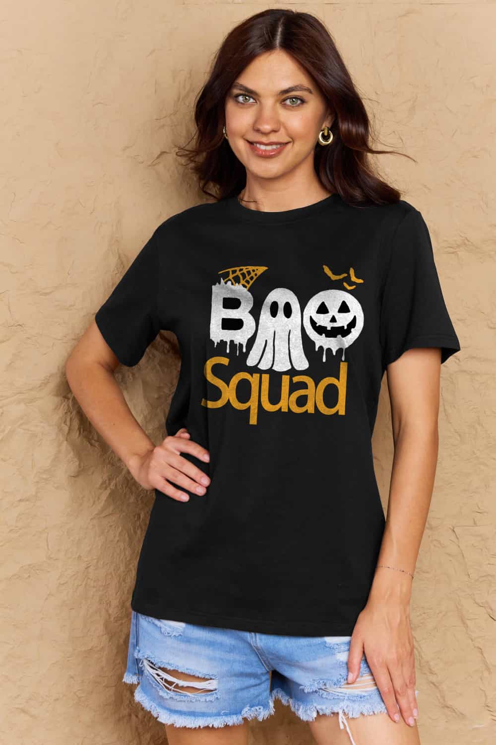 BOO SQUAD Graphic Cotton T-Shirt (Available in Plus Size)