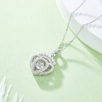 Royal Heart Moissanite 925 Sterling Sliver Necklace