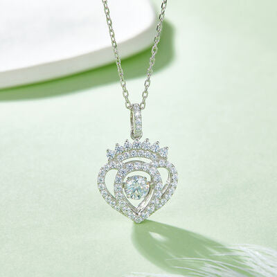 Royal Heart Moissanite 925 Sterling Sliver Necklace