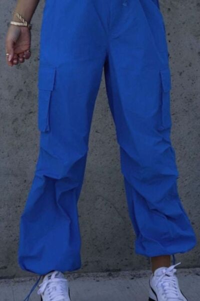 Jessie Drawstring Straight Pants with Pockets