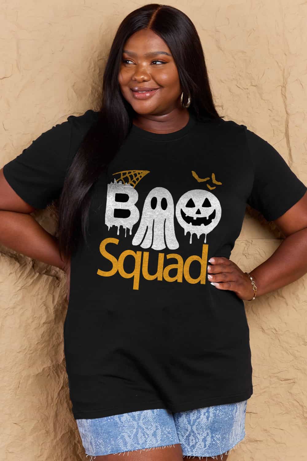 BOO SQUAD Graphic Cotton T-Shirt (Available in Plus Size)