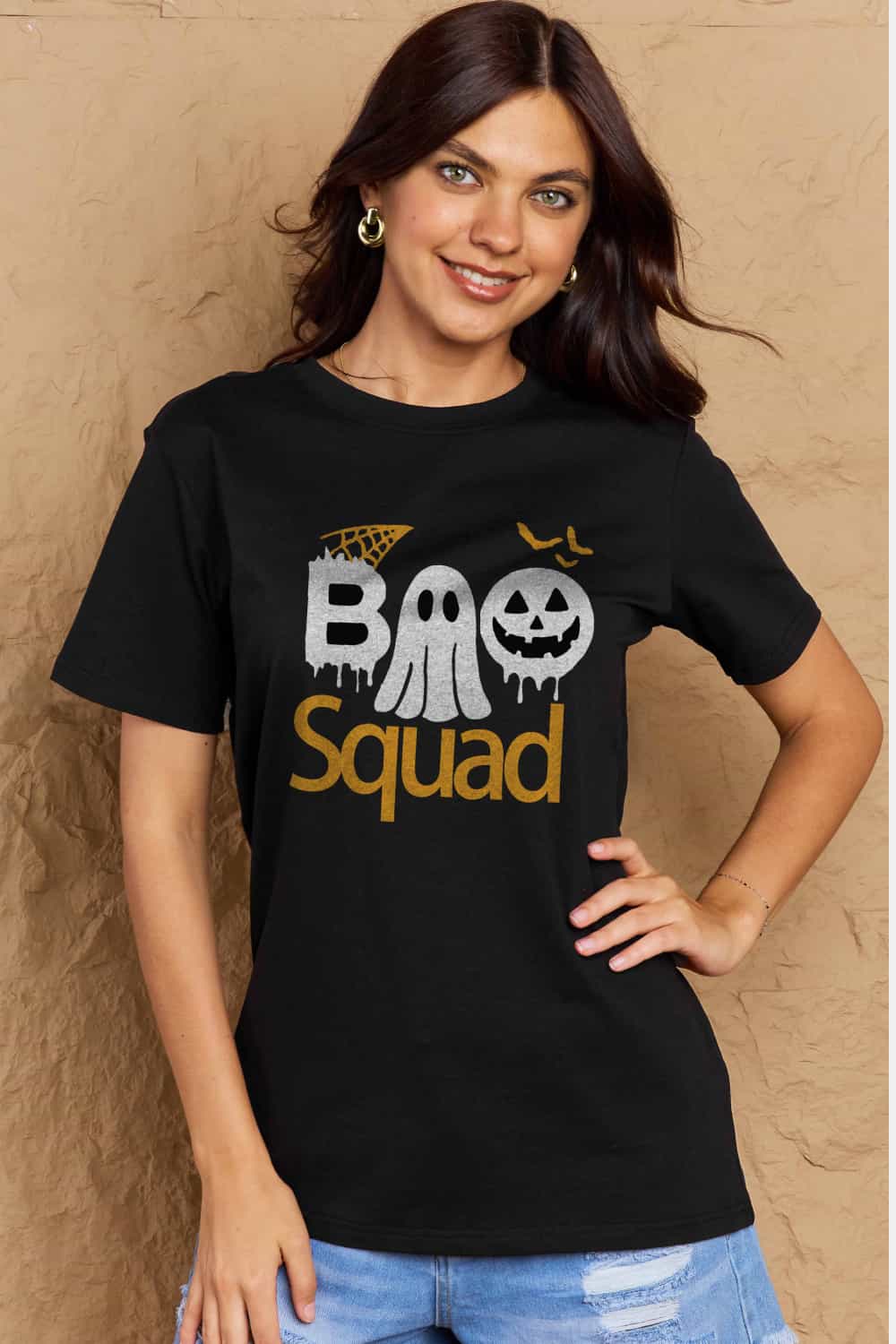 BOO SQUAD Graphic Cotton T-Shirt (Available in Plus Size)
