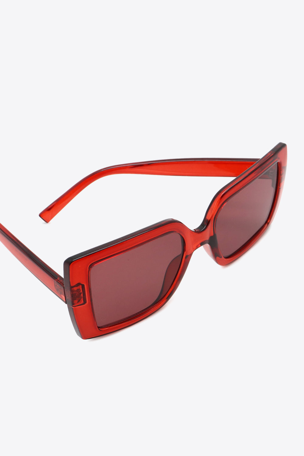 Deep Red Acetate Lens Square Sunglasses