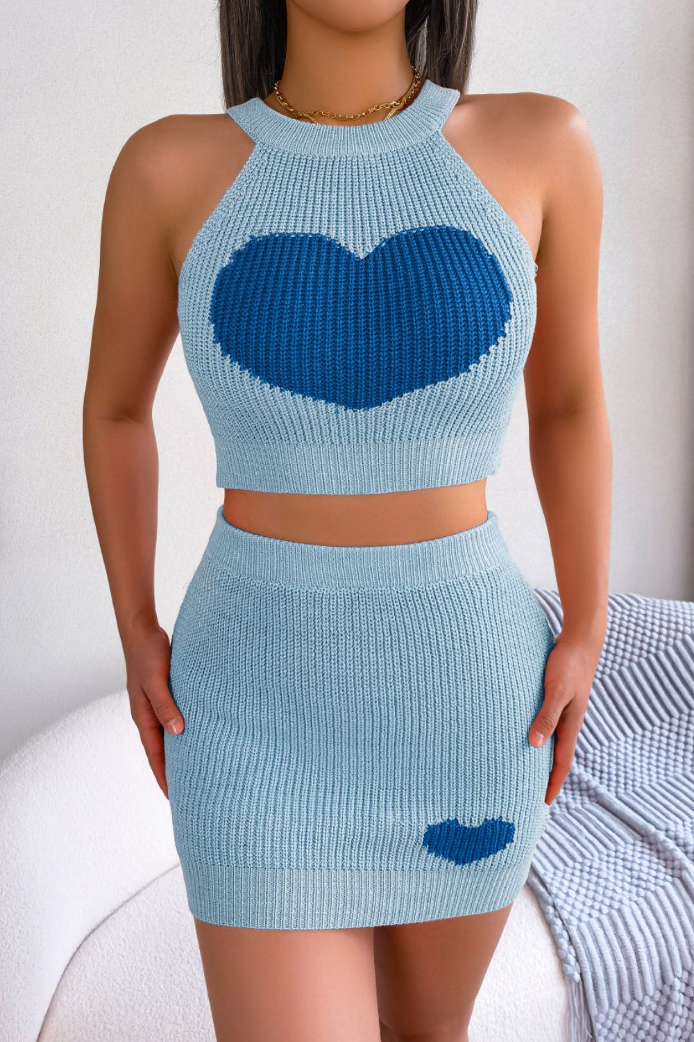 Cross my Heart Ribbed Knit Set