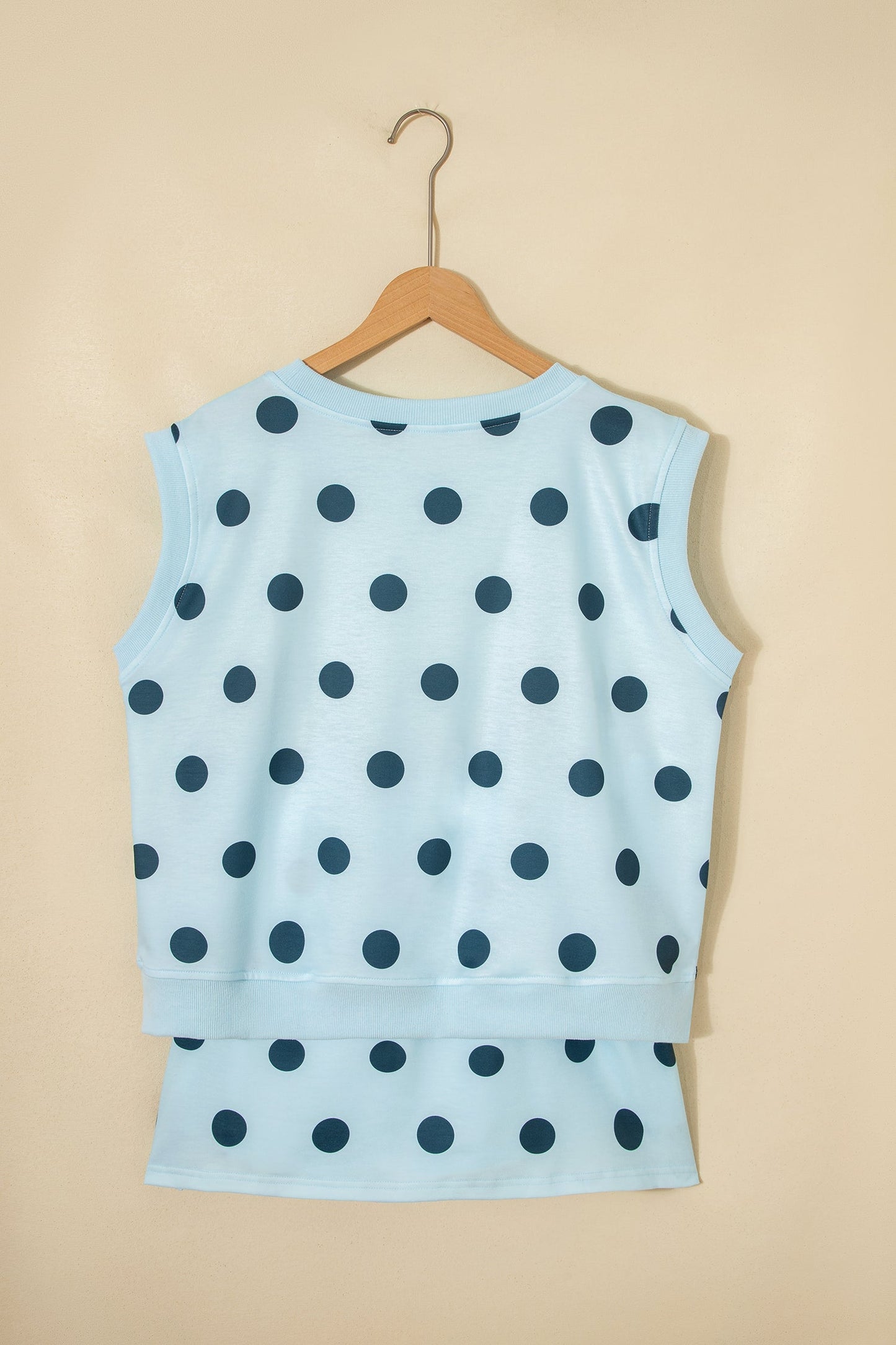 Polka Dot Ribbed Trim Tank & Mini Skort Set