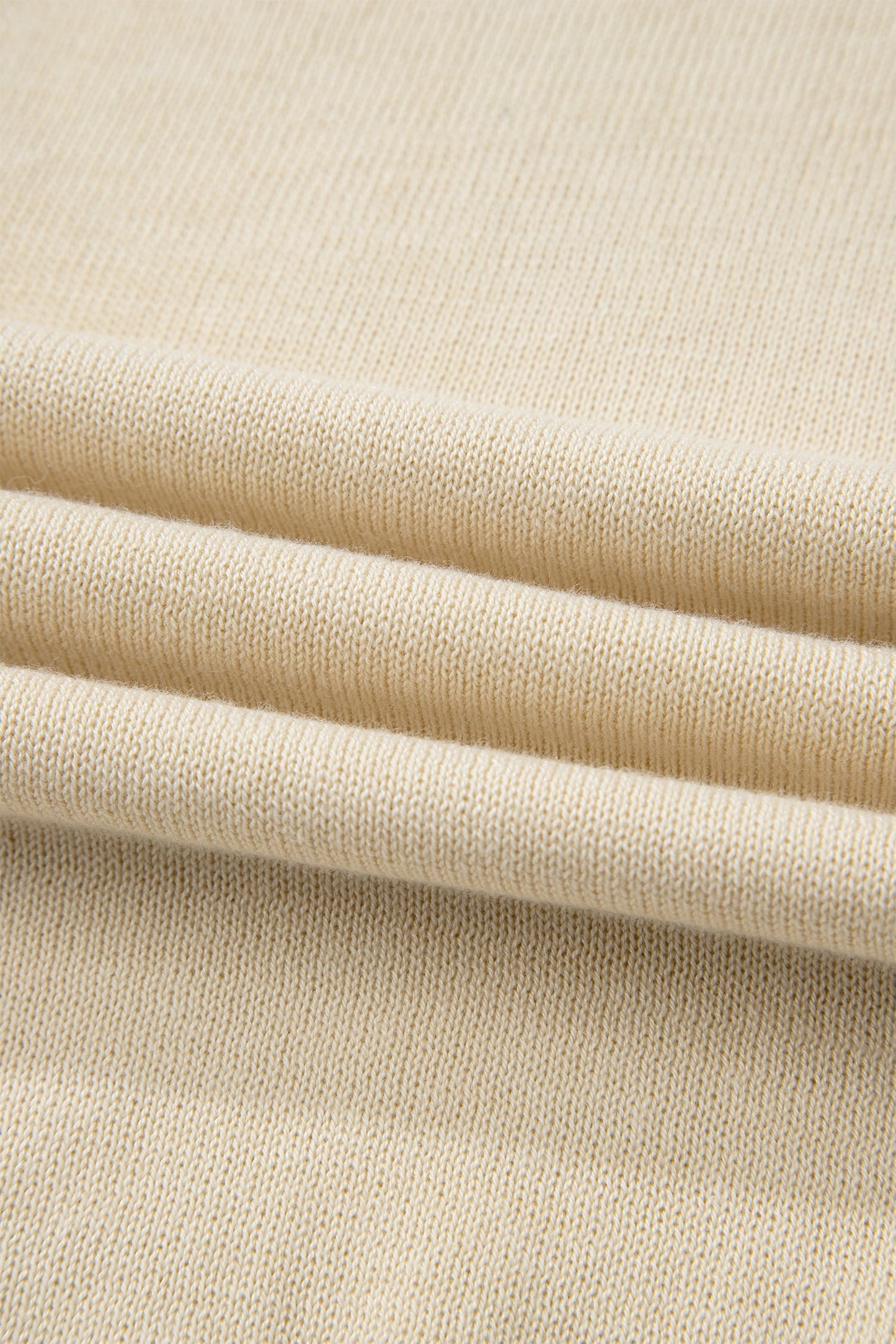 Solid Button-Front Rolled Hem Sweater Top