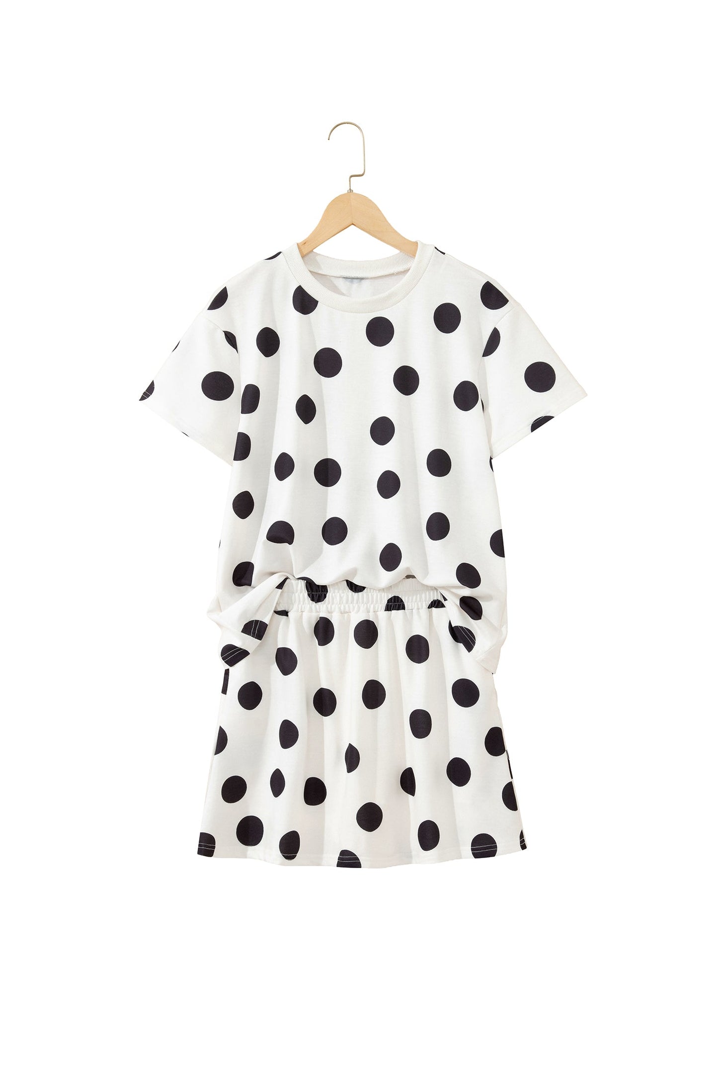 Polka Dot Short Sleeve Top & Mini Skort Set