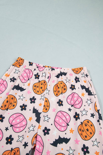 Halloween Pumpkin Long Sleeve Top & Pants Lounge Set