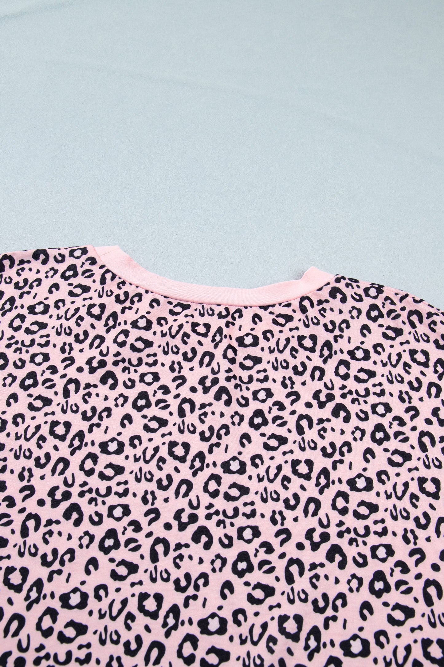 Plus Size Leopard Stripe Contrast Patchwork Tee