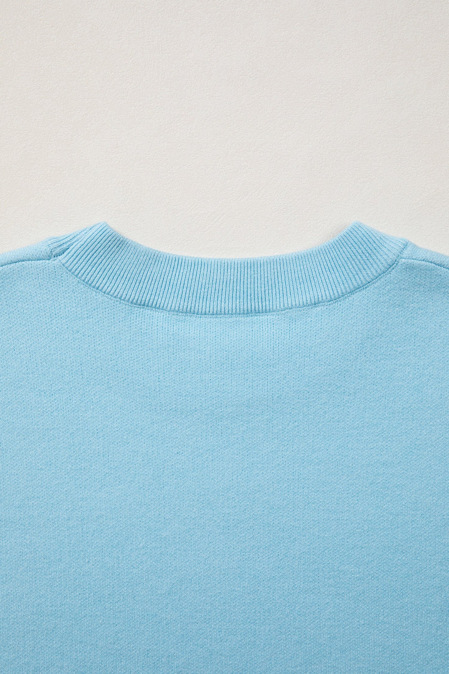 Solid Scalloped Hem 3/4 Sleeve Sweater Top