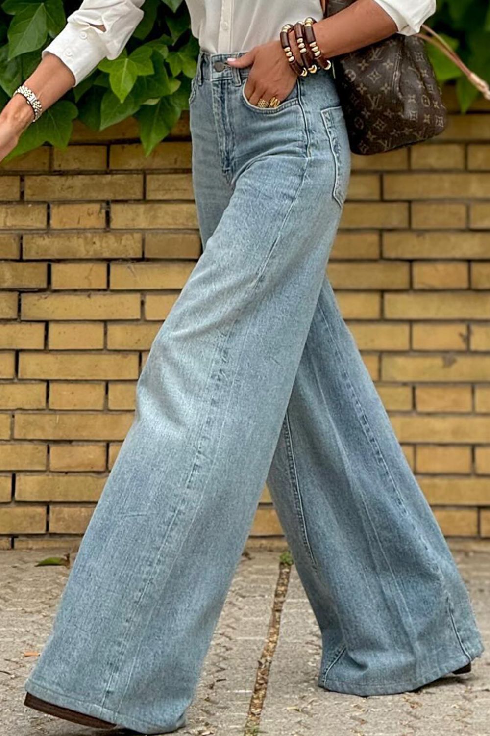 Donna Wide Leg Jeans with Pockets