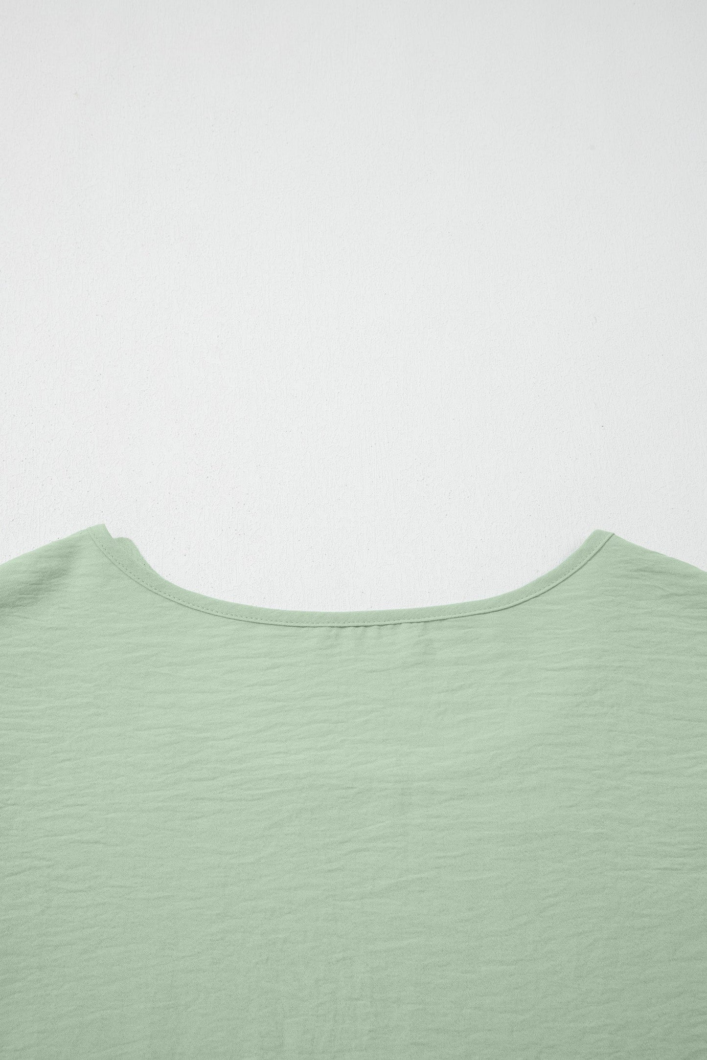 Plus Size Solid Crew Neck Ruffle Sleeve Top
