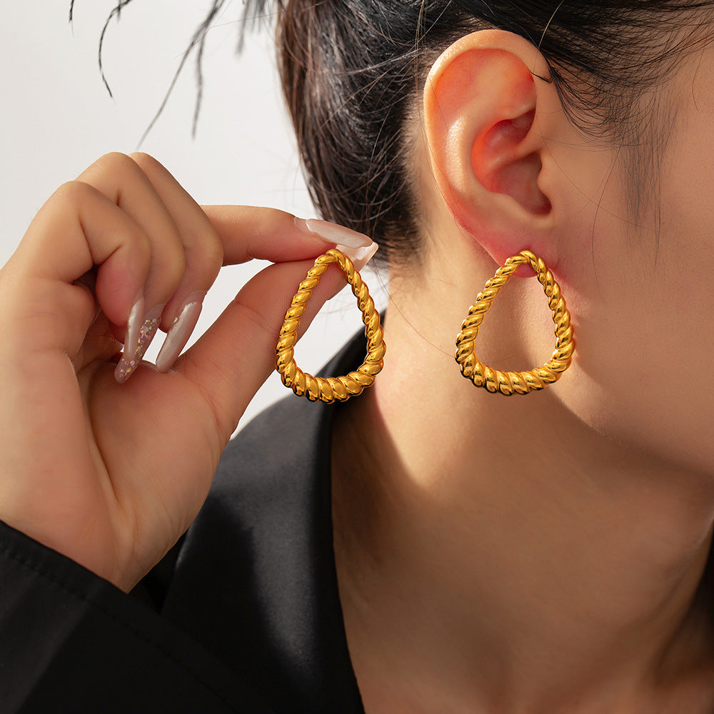 18K Gold-Plated Twisted Earrings