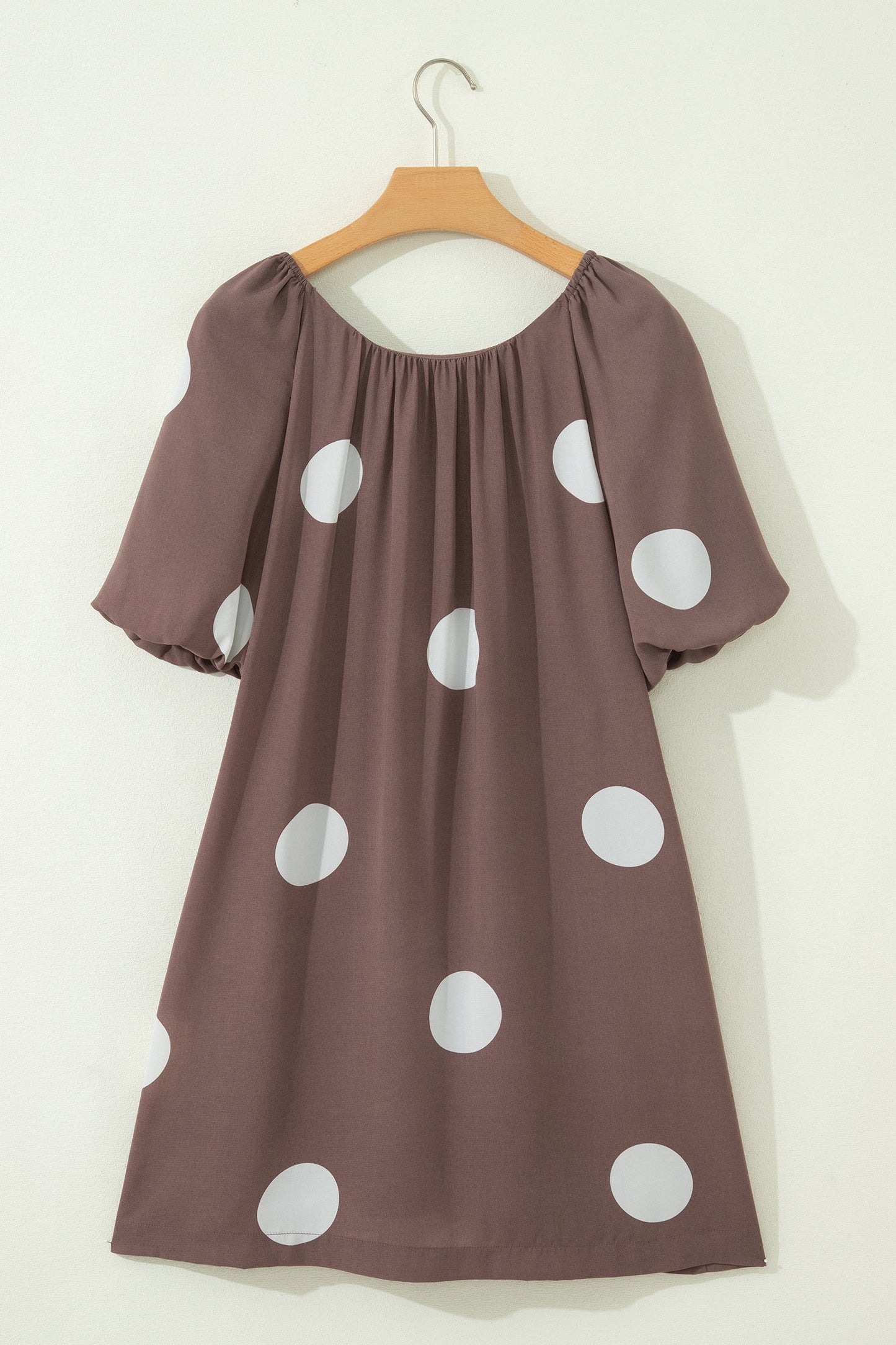 Polka Dot Bow Tie Back Puff Sleeve Mini Dress