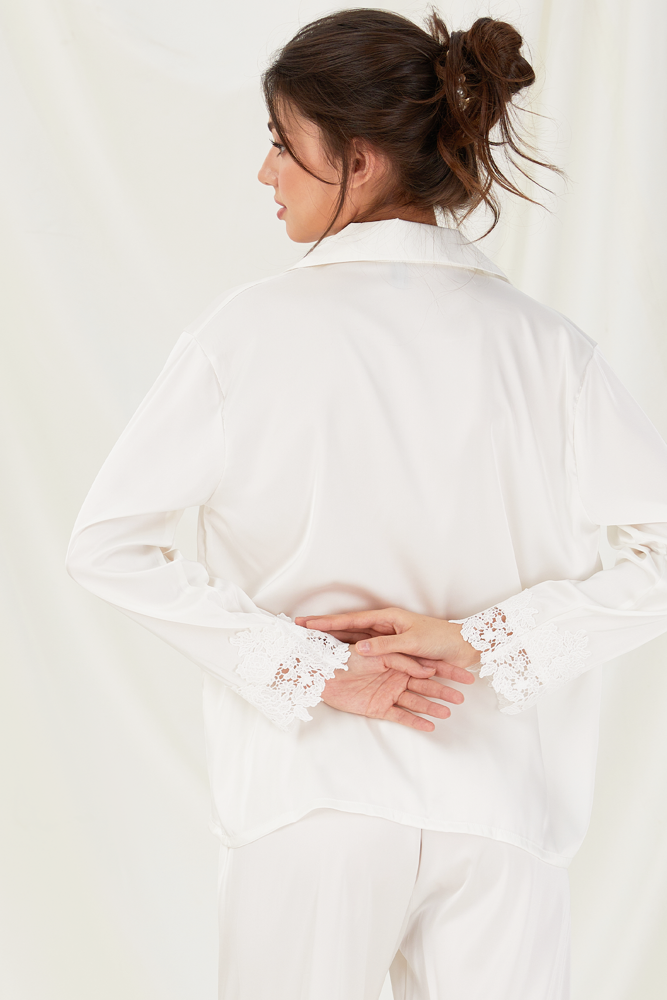 Bridal Sleepwear with White Lace Details