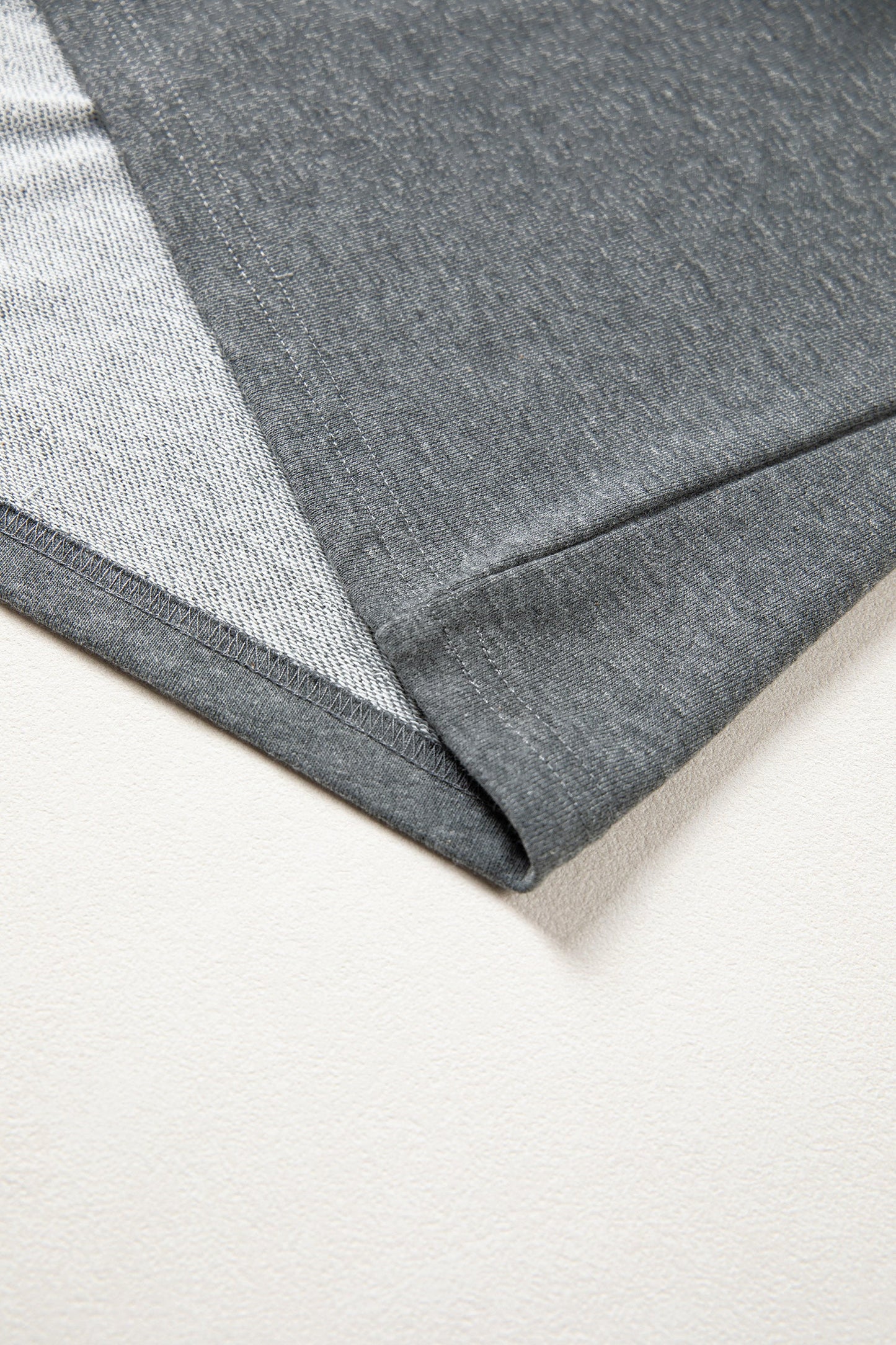 Colorblock Denim Patchwork Shirt Collar Blouse
