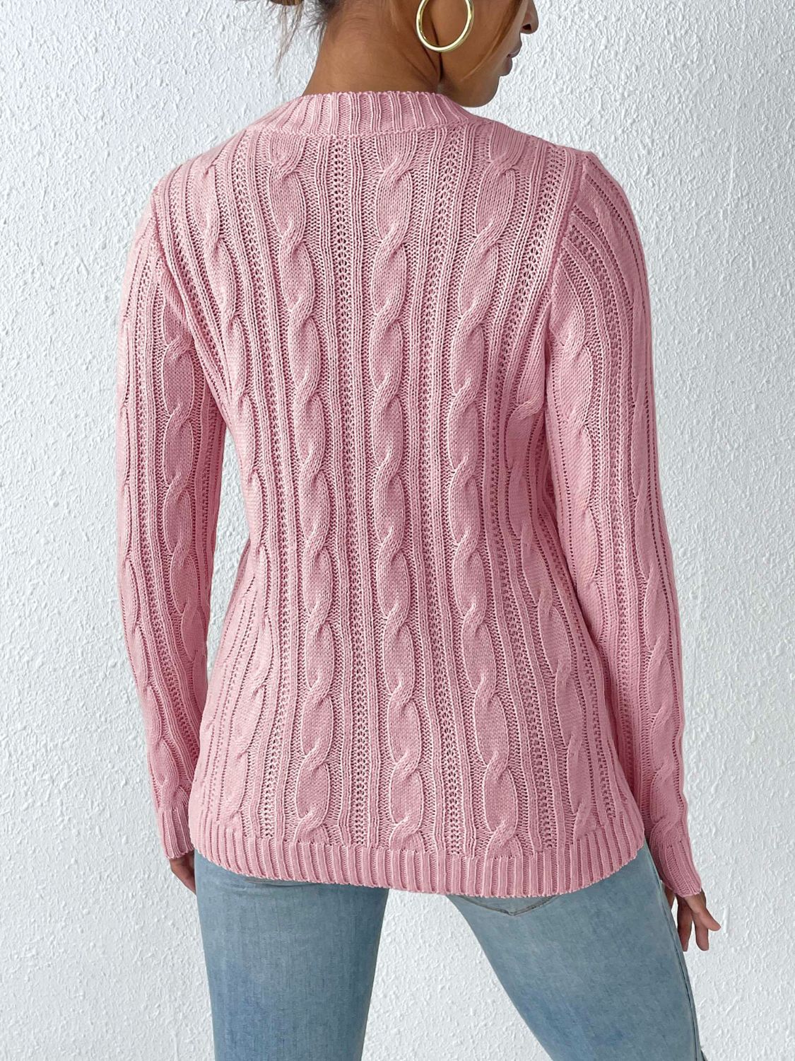 Cable-Knit Pearl Detail Sweater