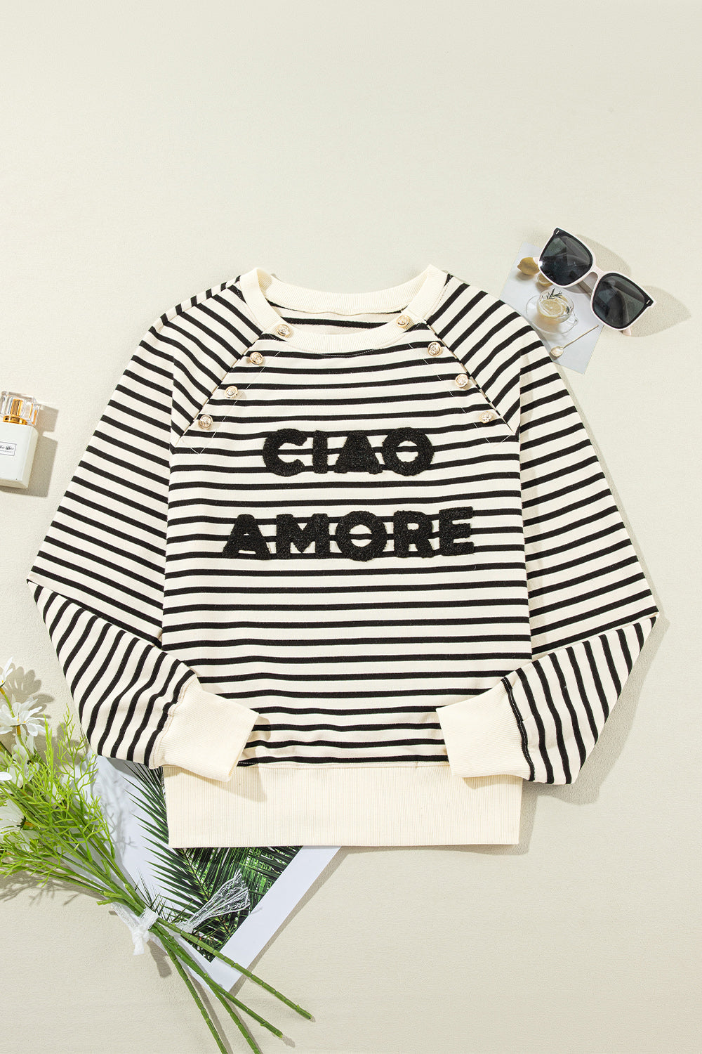 Ciao Striped Long Sleeve Sweatshirt