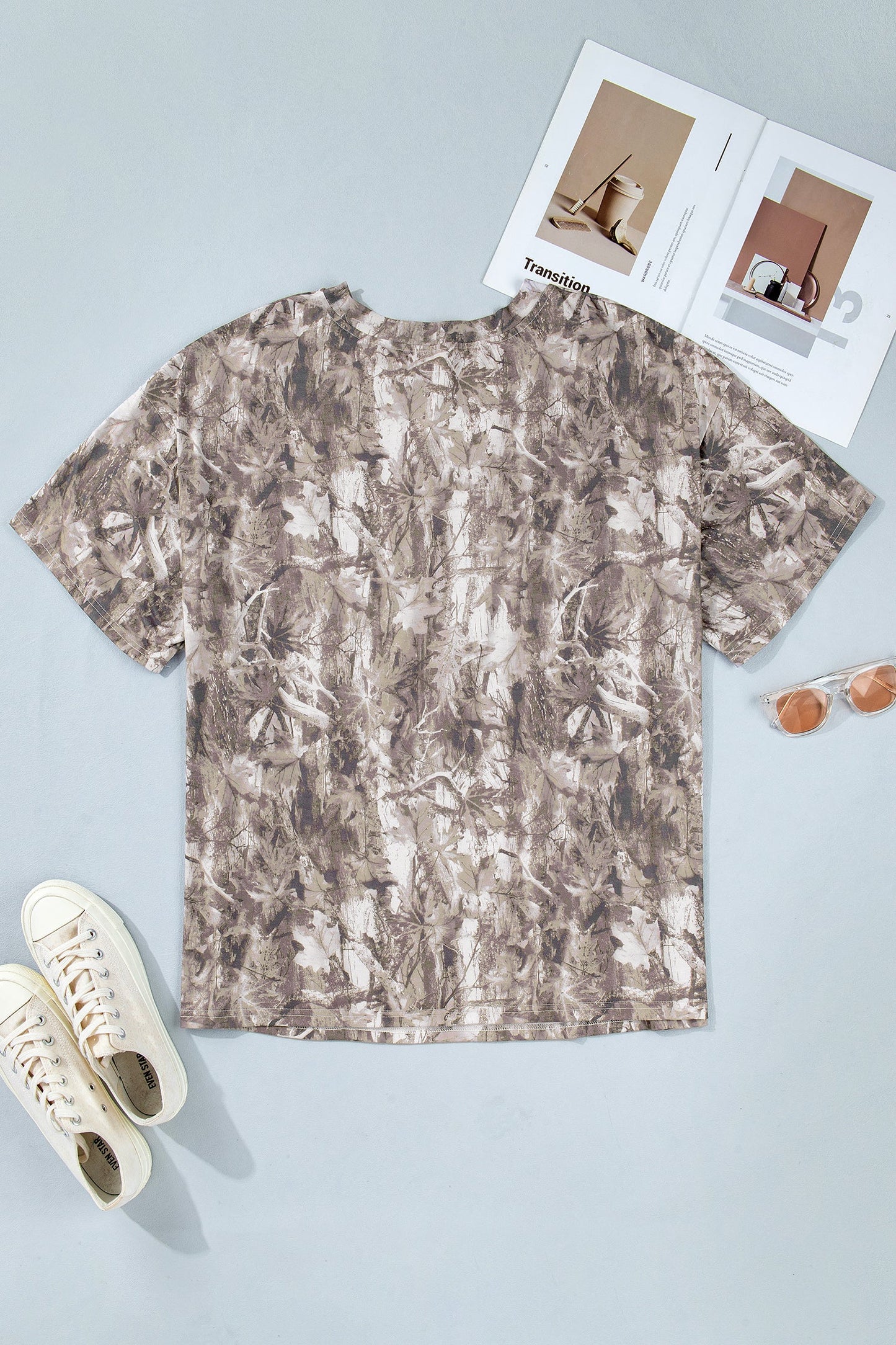 Plus Size Woodland Camo Short Sleeve T-Shirt