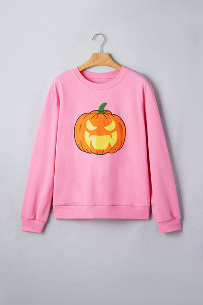Halloween Embroidered Jack-O-Lantern Sweatshirt