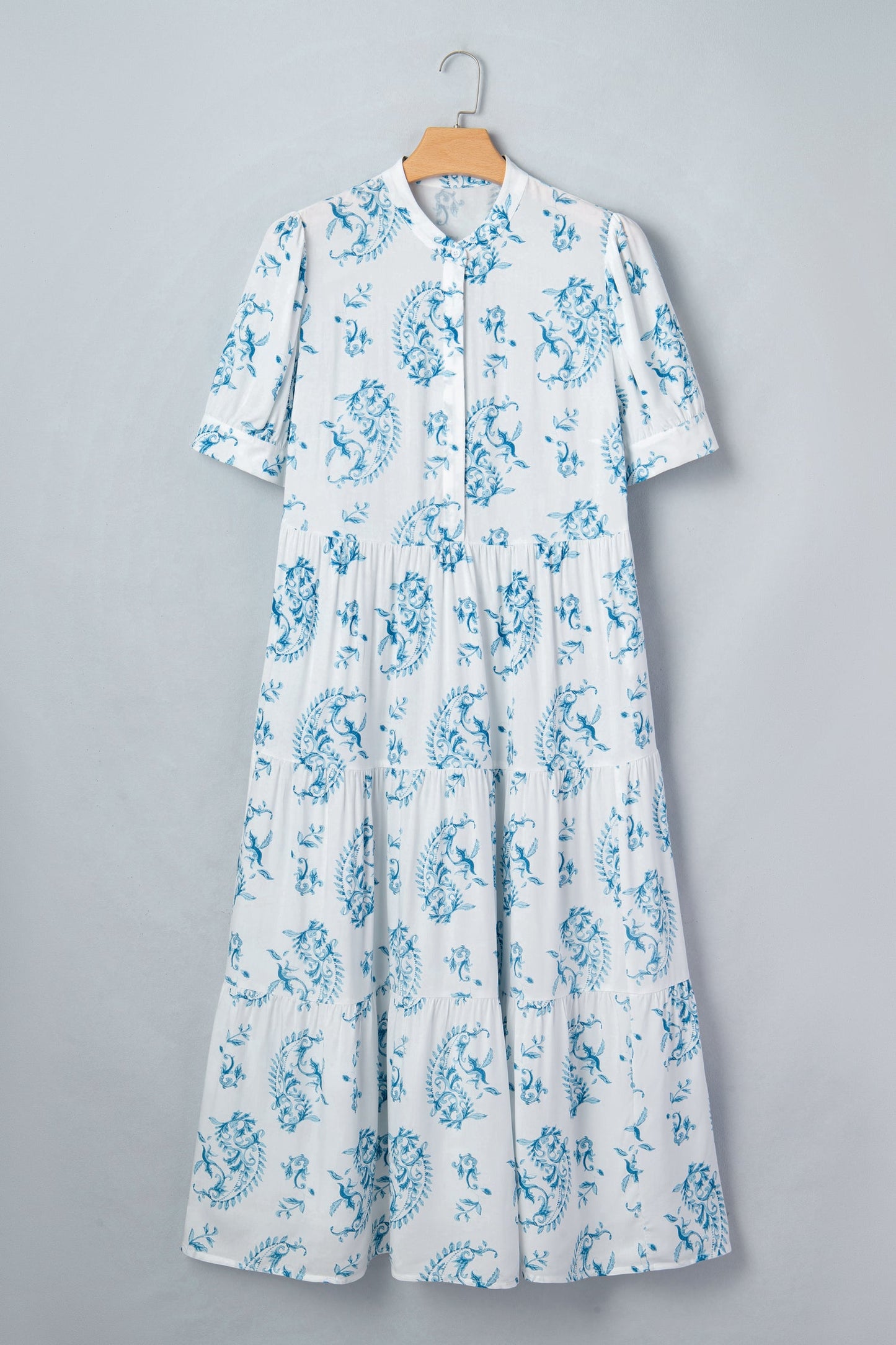 Plus Size Floral Paisley Tiered Maxi Dress