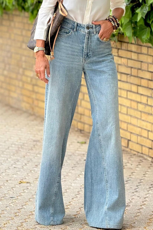 Donna Wide Leg Jeans with Pockets