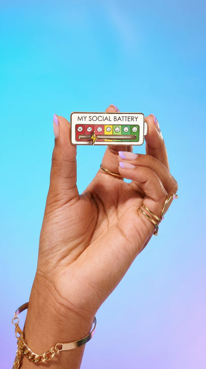 My Social Battery Brooch