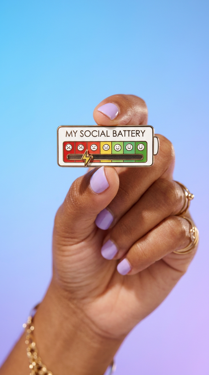 My Social Battery Brooch