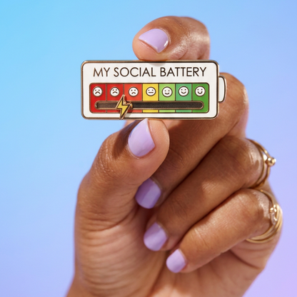 My Social Battery Brooch