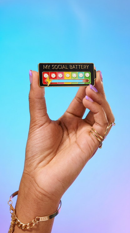 My Social Battery Brooch