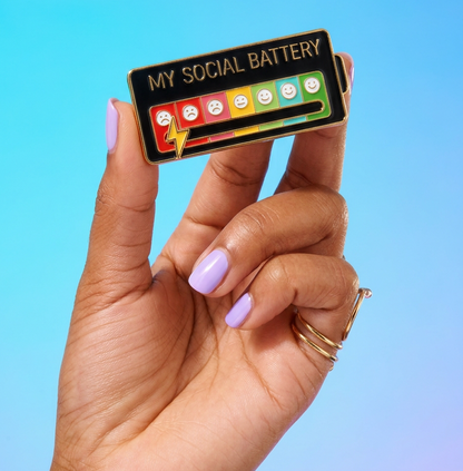 My Social Battery Brooch