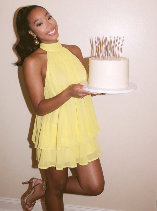 Halter Neck Ruched Mini Dress