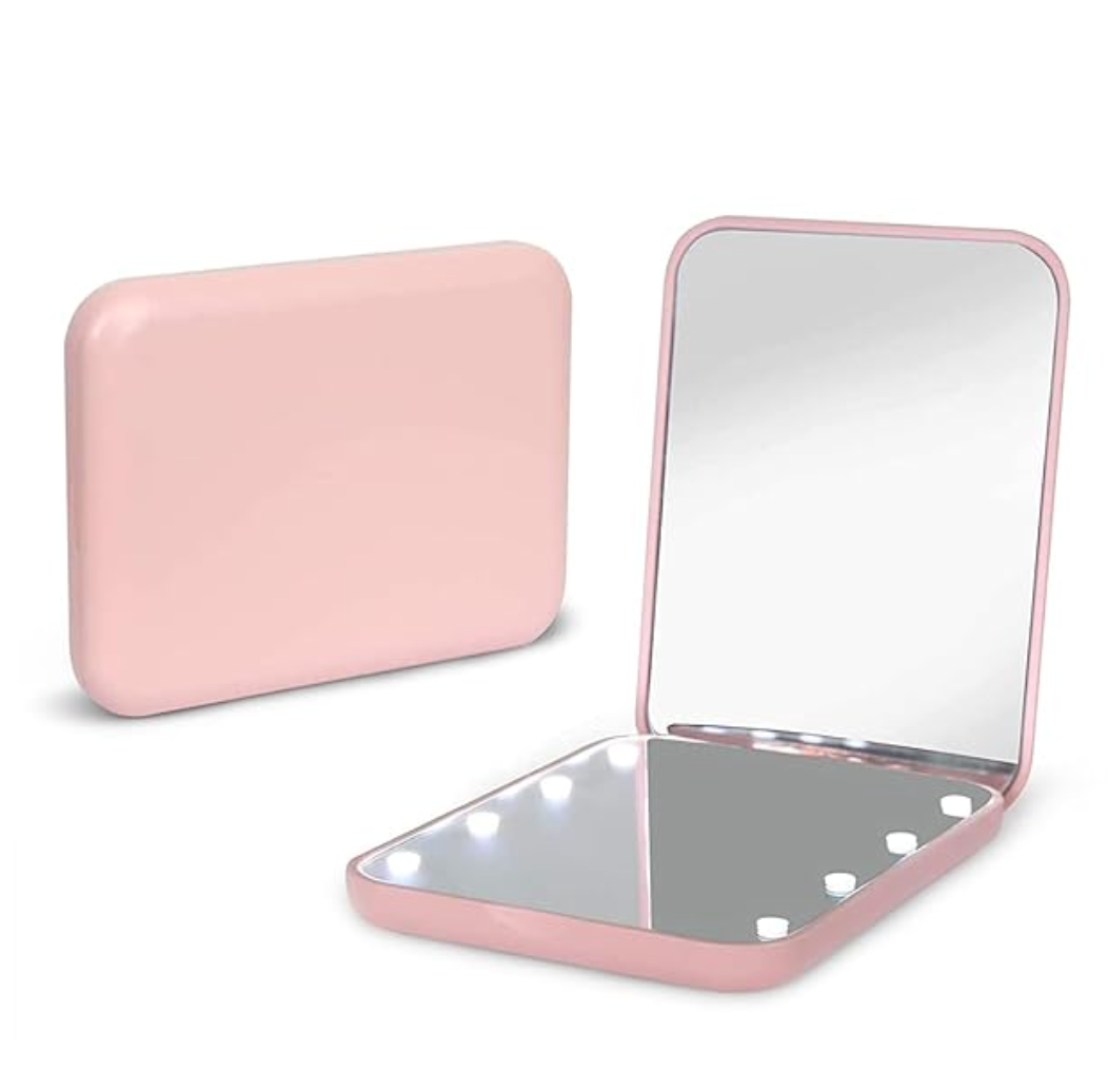 1X/3X Magnification LED Compact Travel Makeup Mirror with Light