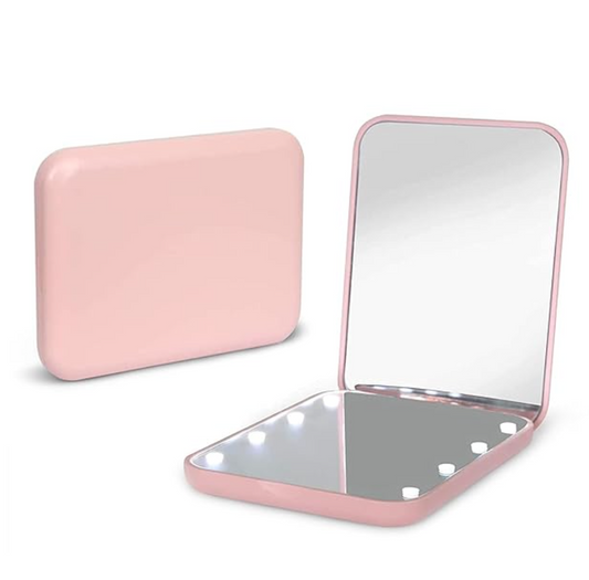 1X/3X Magnification LED Compact Travel Makeup Mirror with Light