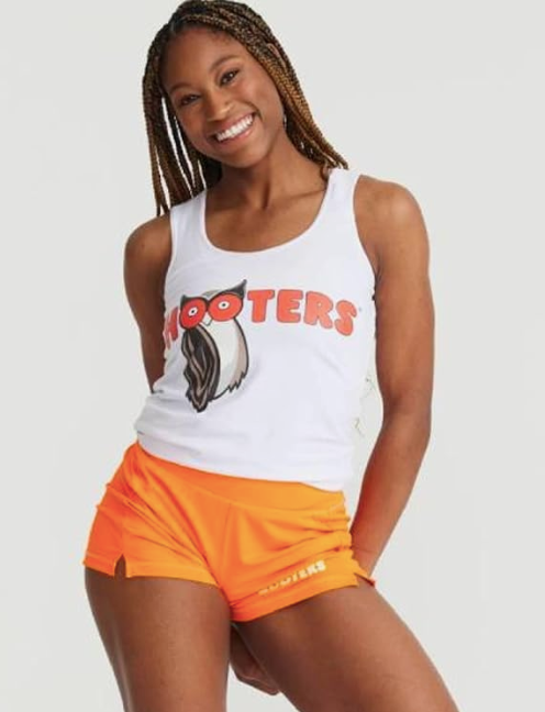 Hooters Girl Iconic Waitress Outfit Includes Tank Top and Shorts Set