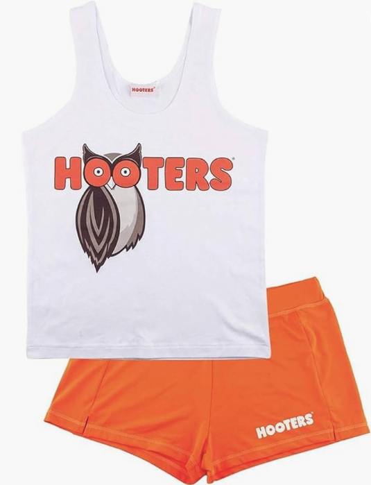 Hooters Girl Iconic Waitress Outfit Includes Tank Top and Shorts Set