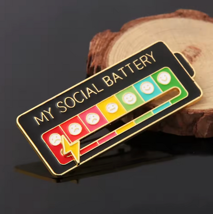 My Social Battery Brooch
